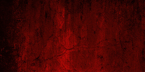 Fototapeta premium A dark and grungy vintage red wood texture background featuring an aged surface with a rough antique pattern and rusty brown paint strokes on an old weathered wall backdrop