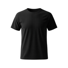 A black t-shirt on a white background isolated on transparent background