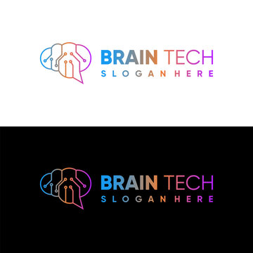 Technology brain concept logo design. Suitable for various business logos.