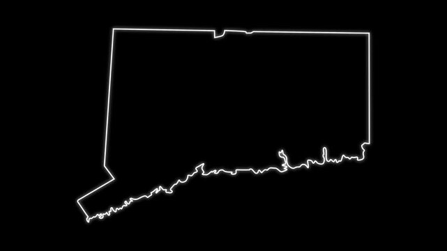 animated sketch of a map of the state of Connecticut