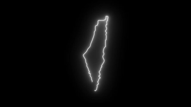 Animation forms a map icon for the country of Palestine