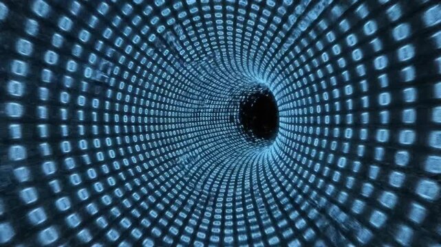 Exploring data representation through binary code with patterns and movements from a digital world