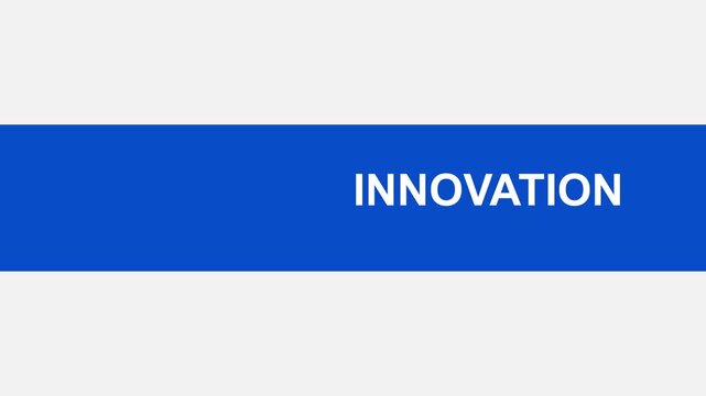 Innovation concept represented by a blue banner with white text