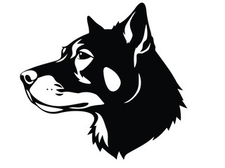 Fototapeta premium Dog head silhouette on whitte background. Dog logo design. Dog head vector illustration. 