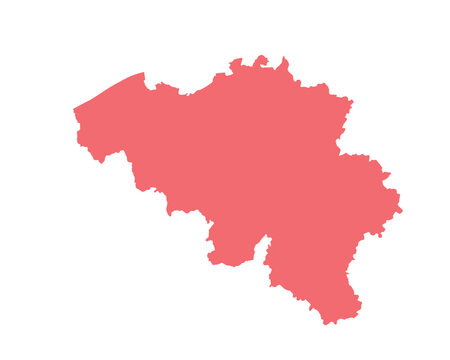 Map of Belgium, sign silhouette. World Map Globe. Vector Illustration isolated on transparent background. Europe continent.