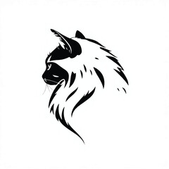 Fototapeta premium Cat logo design. Cat head silhouette on white background. Cat head vector illustration. 