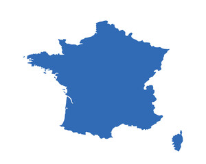 Map of France, sign silhouette. World Map Globe. Vector Illustration isolated on white background. Europe continent.
