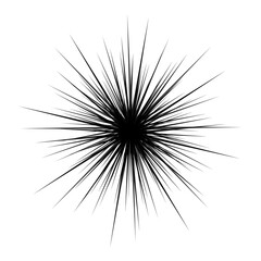 Obraz premium black starburst shape with sharp lines radiating outward from center transparent background