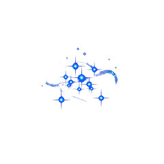 Obraz premium Blue star clusters with light trails