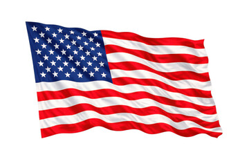 Fototapeta premium United states flag, a symbol of freedom and democracy, waving in the wind with a transparent background