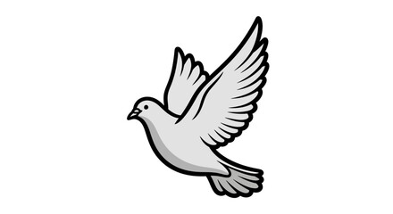 Obraz premium A dove in flight, wings spread wide, soaring through the air with freedom and peace