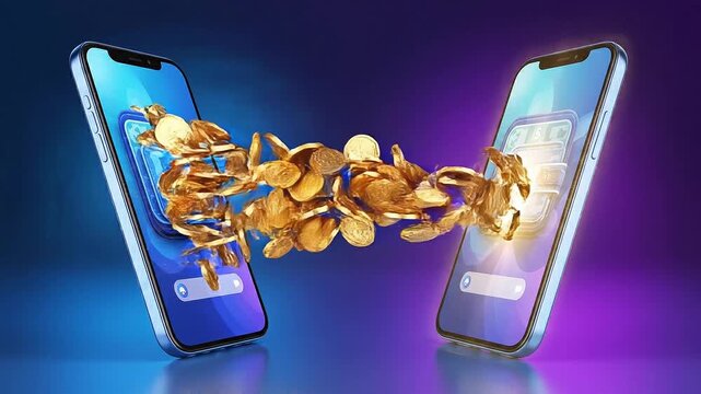 Money transfer between smartphones on digital app platform