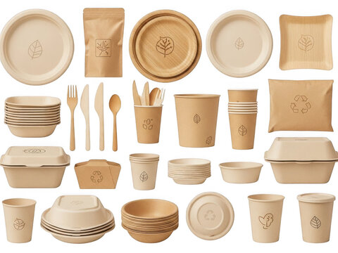 Eco friendly disposable tableware made from sustainable materials