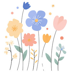 Obraz premium Spring Flower Modern Botanical Floral PNG Clipart with Transparent Background for Elegant Design Projects