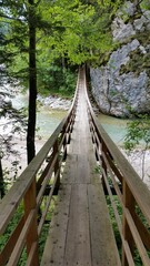 Fototapeta premium wooden bridge over the river