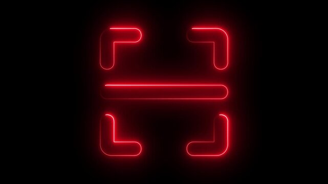 Neon line QR code animated lineal symbol icon. Scanning QR code symbol Scan sign QR Code Bar Code, scan sign, QR scan interface