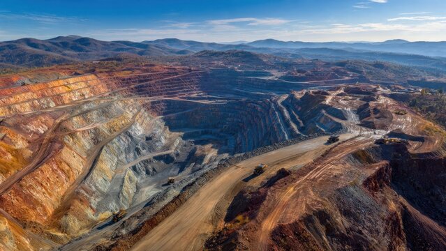 Open Pit Mining Operation Aerial View
