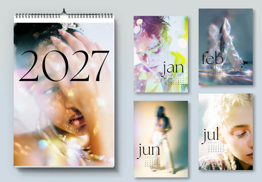2027 Modern Wall Calendar Layout, A3 portrait.