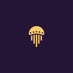 Minimalist jellyfish icon flat vector design. © MD. JONAED