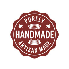 Circular seal promotes purely handmade artisan made product.