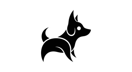 Fototapeta premium Dog silhouette illustration on white