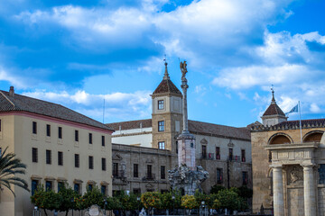 Fototapeta premium Enjoying historic architecture while walking through charming streets and urban spaces in Cordoba, Spain.
