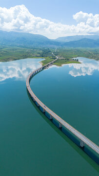 The bridge of Servia over Polyfytos lake in Kozani - Greece