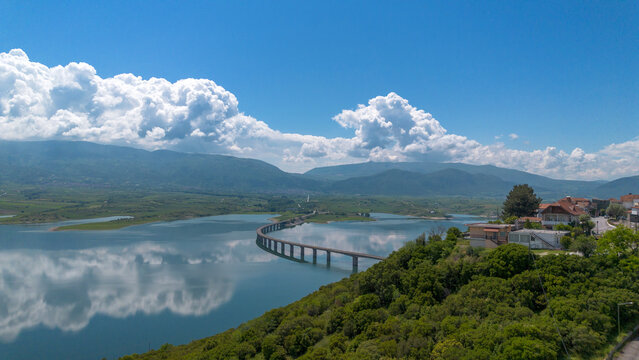 The bridge of Servia over Polyfytos lake in Kozani - Greece
