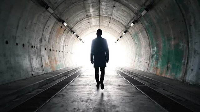 Light at the End of the Tunnel, hope and perseverance concept