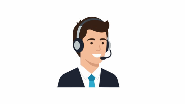 Man Wearing Headset and Talking.