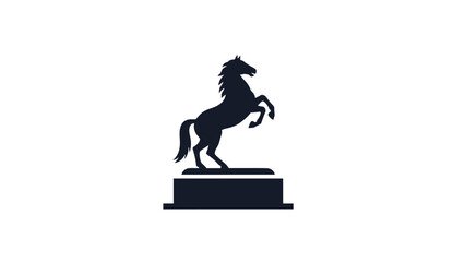 Black Horse Statue On Pedestal. © Nurjanah