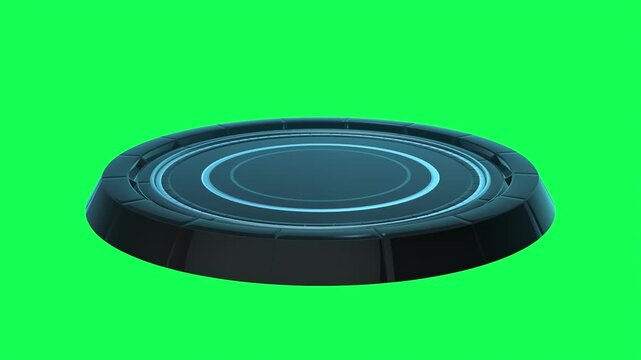 Futuristic Ground Portal 3D Energy Ring - Loop Green Screen Graphic Element