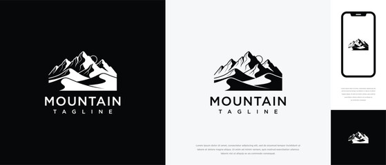 Mountain Logo Design Minimalist Peak Vector Icon for Adventure  Outdoor Branding.
