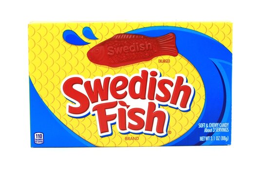 Swedish Fish chewy candy. Cinema theater box