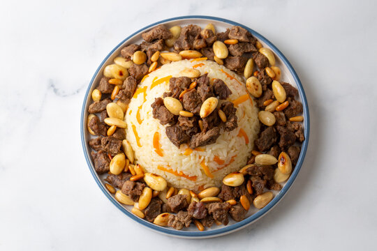 Traditional pilaf; carrot, meat pilaf, Persian pilaf. Turkish name; Acem pilavi