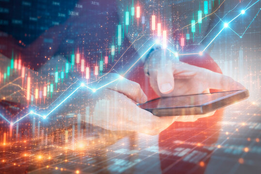 Mobile Trading with Financial Data Charts and Digital Market Analytics
