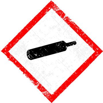 GHS04 Compressed Gas Hazard Pictogram. Grunge Distressed Cylinder Symbol.