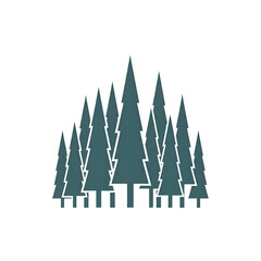 Obraz premium Aesthetic flat pictogram of pine forest