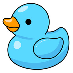 Cute Rubber Duck Baby Toy Illustration Kawaii Style