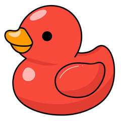 Cute Rubber Duck Baby Toy Illustration Kawaii Style