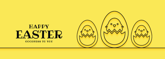 Vector Happy Easter Day Banner Design Background