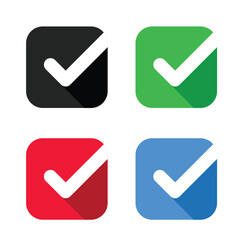 Vector Check Mark In Square Icon Set
