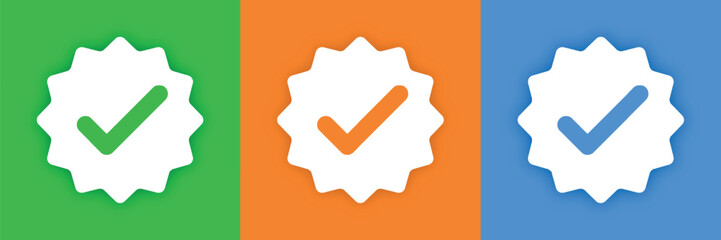 Vector Set of Check Mark Icon Symbol