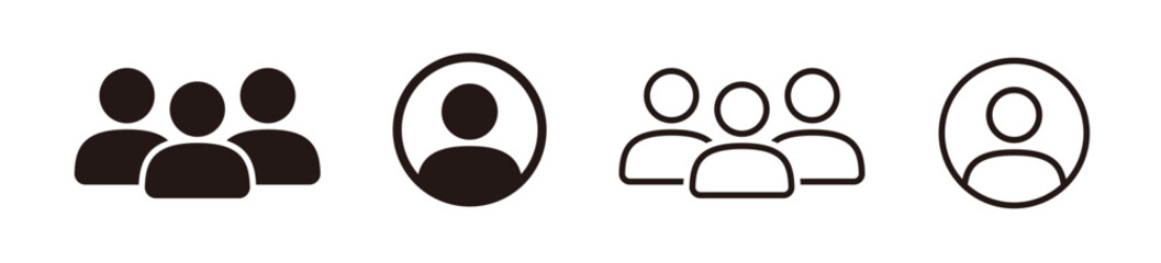 People group icons &ndash; Business user silhouettes