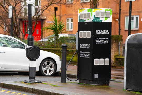 Rapid EV Charge Point By Mayor Of London, TfL, Charging Station, EVSE (Electric Vehicle Supply Equipment), Electric Car Street Charger, London, England, UK &ndash; February 2026