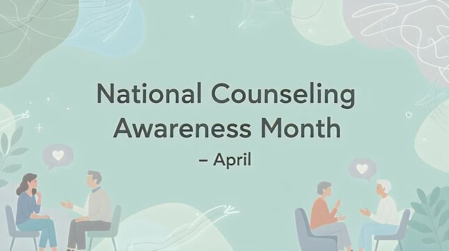 National Counseling Awareness Month background or banner design template, celebrated in April, with clear readable text saying &ldquo;National Counseling Awareness Month &ndash; April&rdquo;