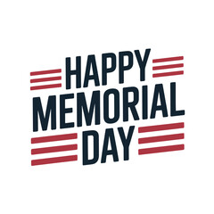 Happy Memorial Day greeting with American flag elements.