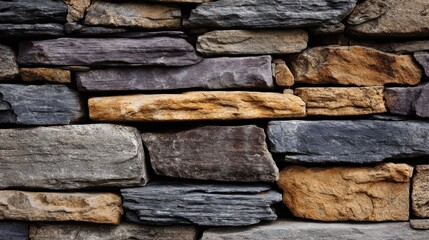Fototapeta premium Textured Wall of Stones in Various Shades, Displaying Earthy Tones and Natural Patterns, Ideal for Backgrounds in Design Projects