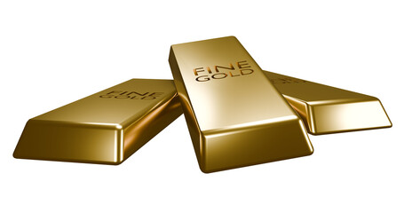 3d render gold bars illustration element