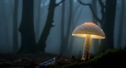 yellow glowing mushroom